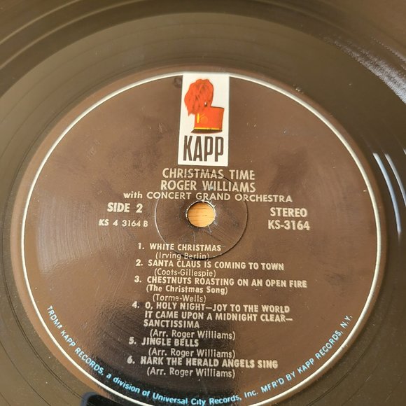 ROGER WILLIAMS Christmas Time LP 1959 Kapp KS-3164 Stereo Grand Orchestra LP3 - Picture 5 of 7
